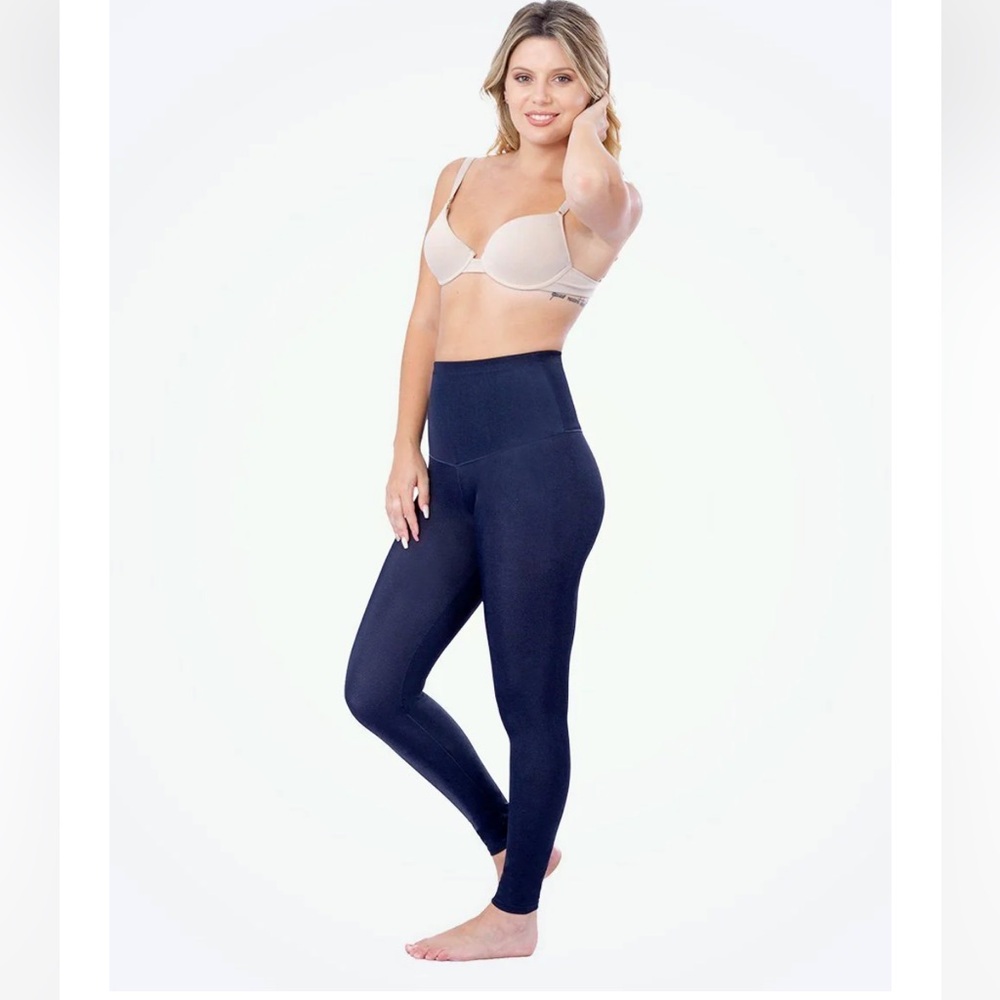 Shapermint Empetua At Waist Shaping Jeans Print Cropped Leggings Medium